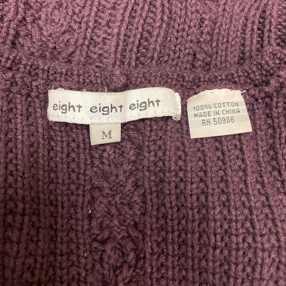 Eight Eight Cotton Knit Plum Tunic Top sz M - Picture 5 of 5